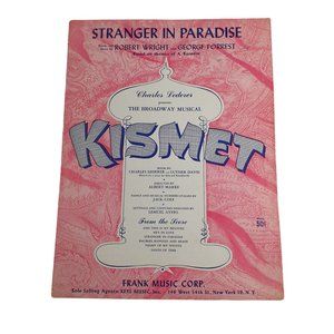 Stranger In Paradise Vintage Sheet Music Kismet Piano Voice Easy Listening